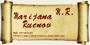 Marijana Ručnov vizit kartica